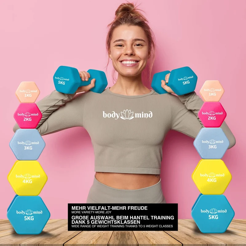 Neopren Hanteln 2er Set – Rutschfeste Hex-Gymnastikhanteln