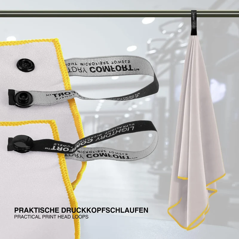 Mikrofaser Sporthandtuch 124x48cm - Schnelltrocknend & Kompakt
