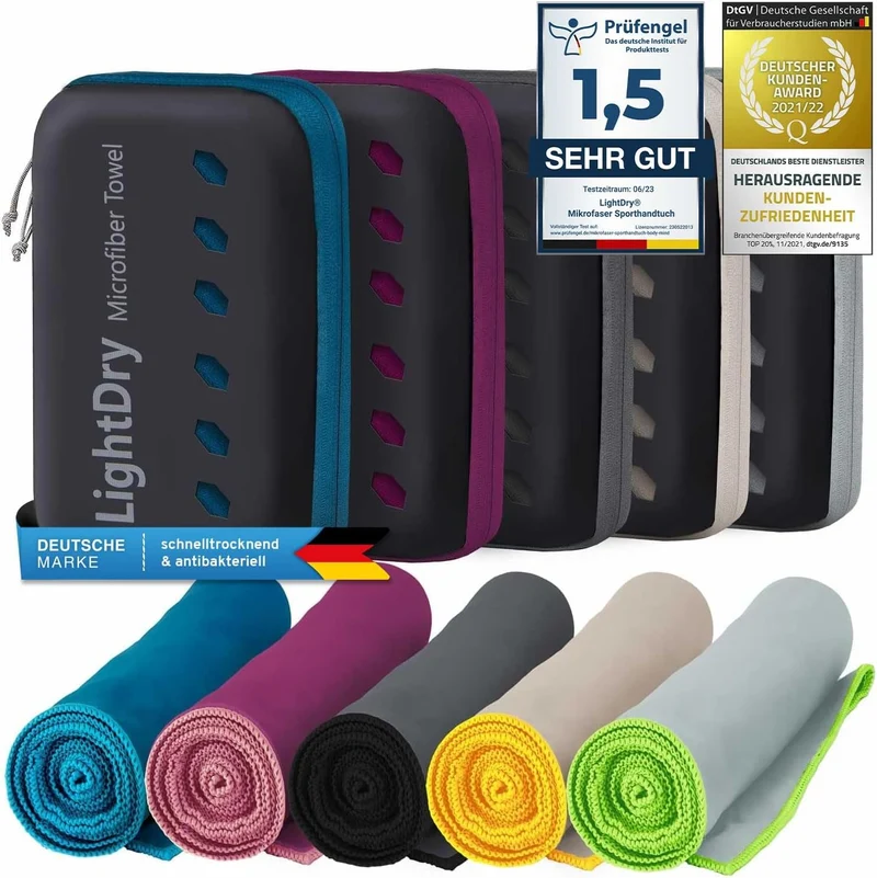 Mikrofaser Sporthandtuch 124x48cm - Schnelltrocknend & Kompakt