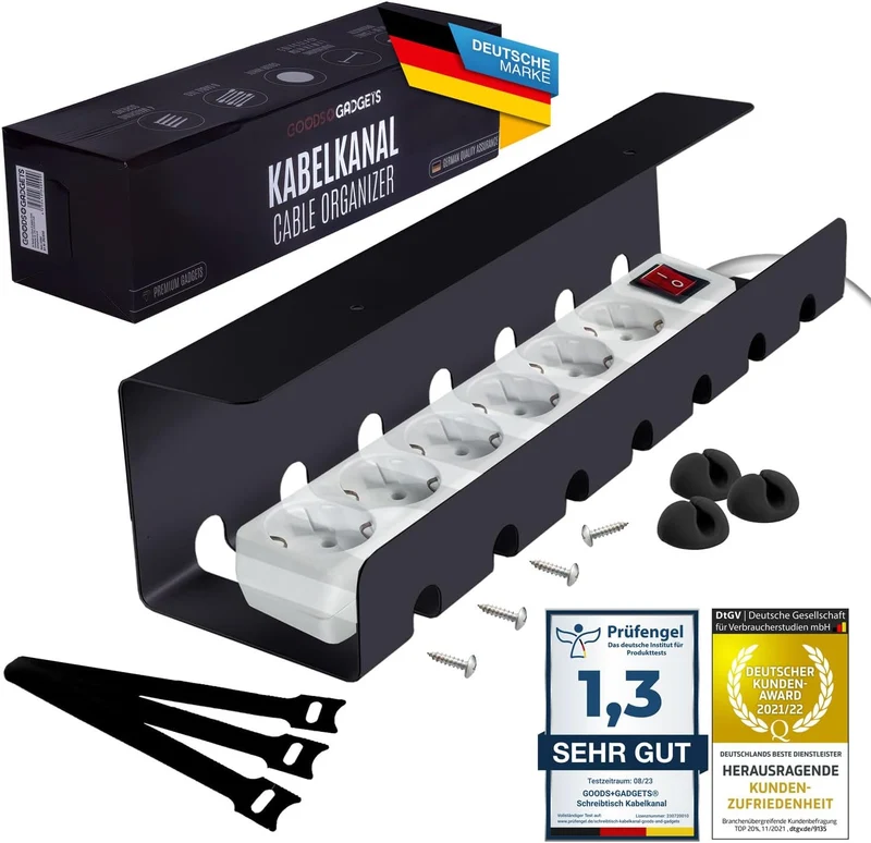Kabelkanal Schreibtisch 2er Set - Kabelmanagement Ordnungssystem