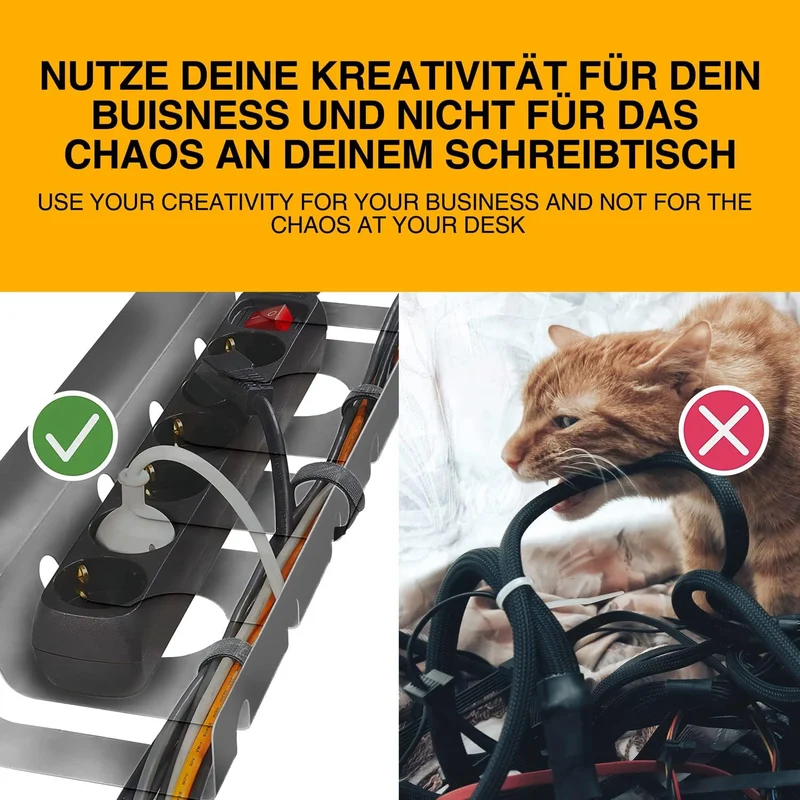 Kabelkanal Schreibtisch 2er Set - Kabelmanagement Ordnungssystem
