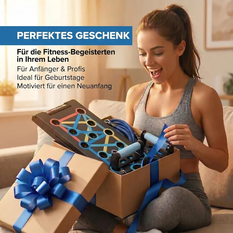 20in1 Liegestütze-Brett Elite - Faltbares Push-Up Board mit Bändern