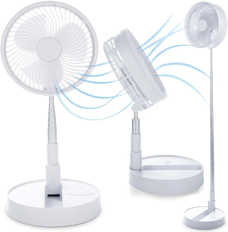 Kabelloser Tischventilator 7200 mAh Akku - Mini USB Ventilator Lüfter 3 Stufen