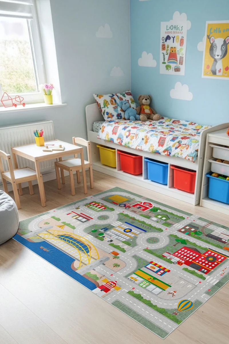 Spielteppich Straßen Bunt