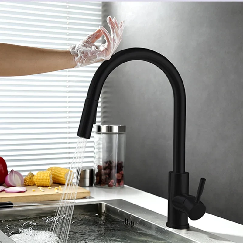 Küchenarmatur ausziehbar – Berührungsloser Wasserhahn mit Sensor für die Küche