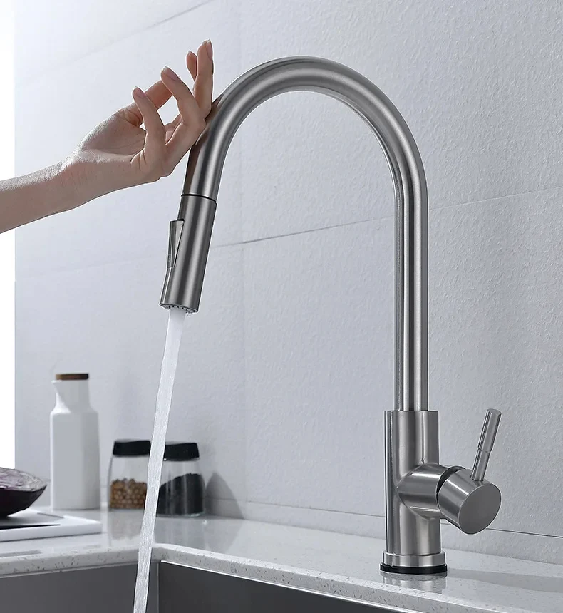 Küchenarmatur ausziehbar – Berührungsloser Wasserhahn mit Sensor für die Küche