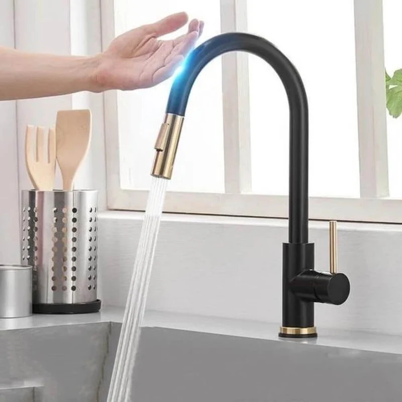 Küchenarmatur ausziehbar – Berührungsloser Wasserhahn mit Sensor für die Küche