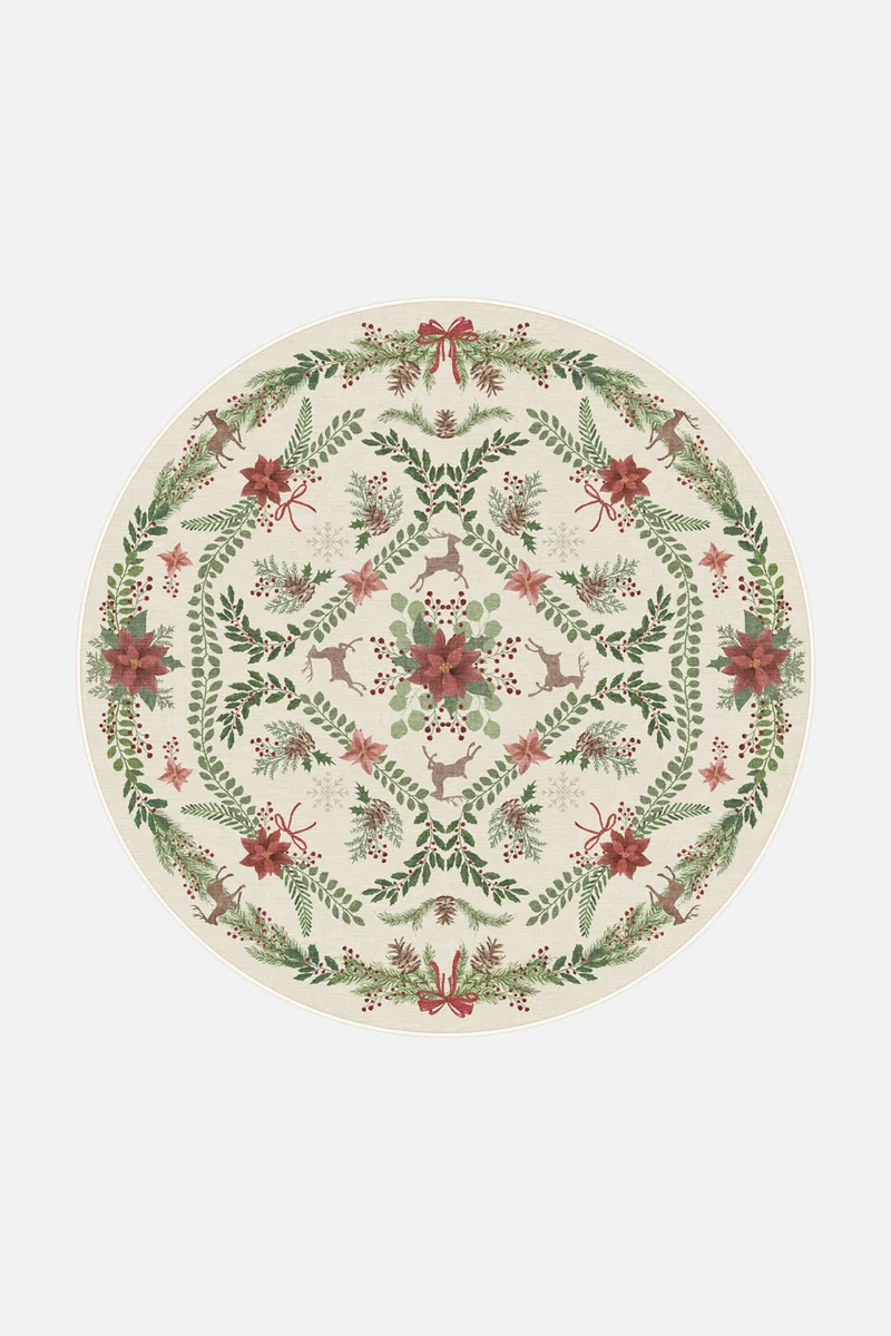 Weihnachtsstern Creme Teppich