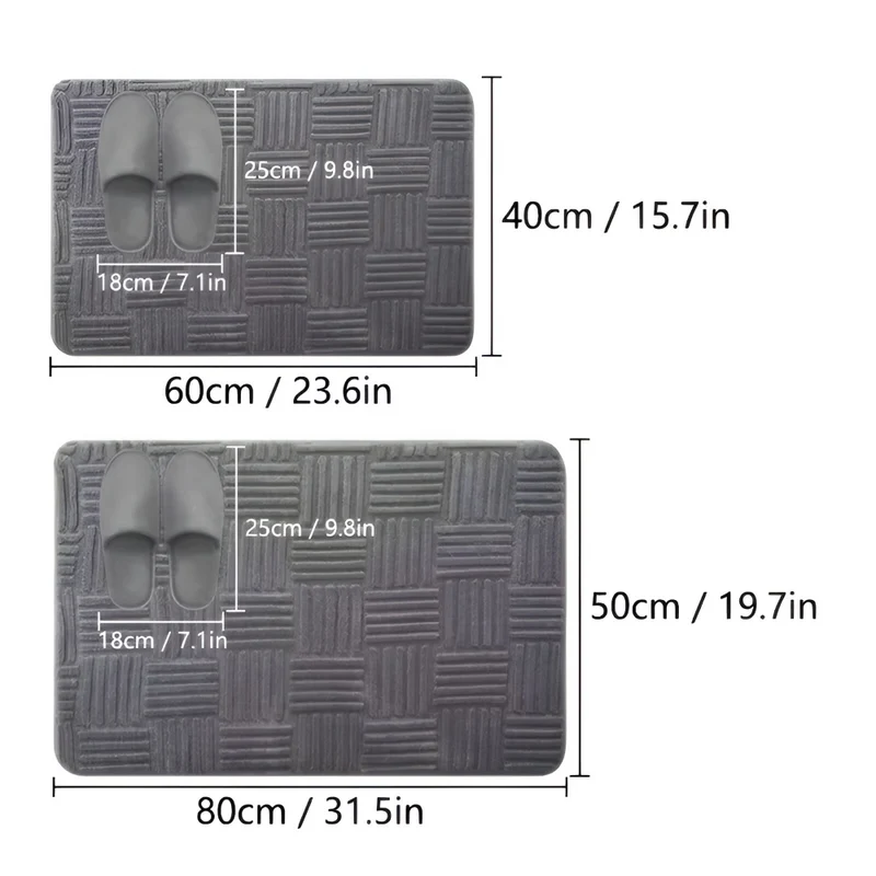 Extra Dicke Rutschfeste Badematte mit Gestreiftem Design - Weich und Hoch Absorbierend für das Badezimmer