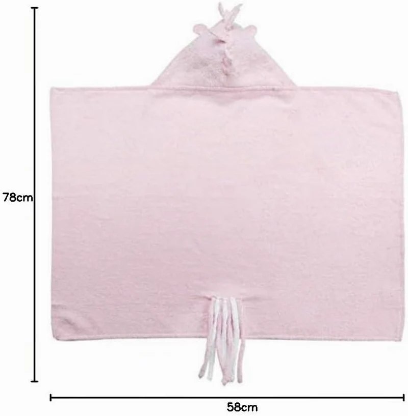 Einhorn Kapuzenhandtuch Baby - 100% Baumwolle Öko-Tex - 78x58 cm