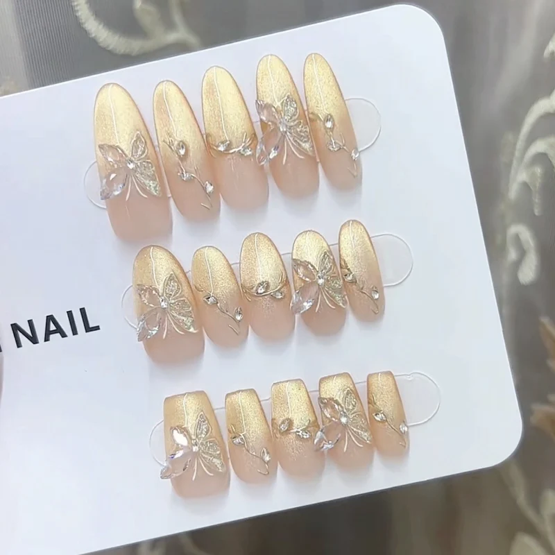 Elegantly Designed Butterfly Decorated Press-On Nail Set Stornfield