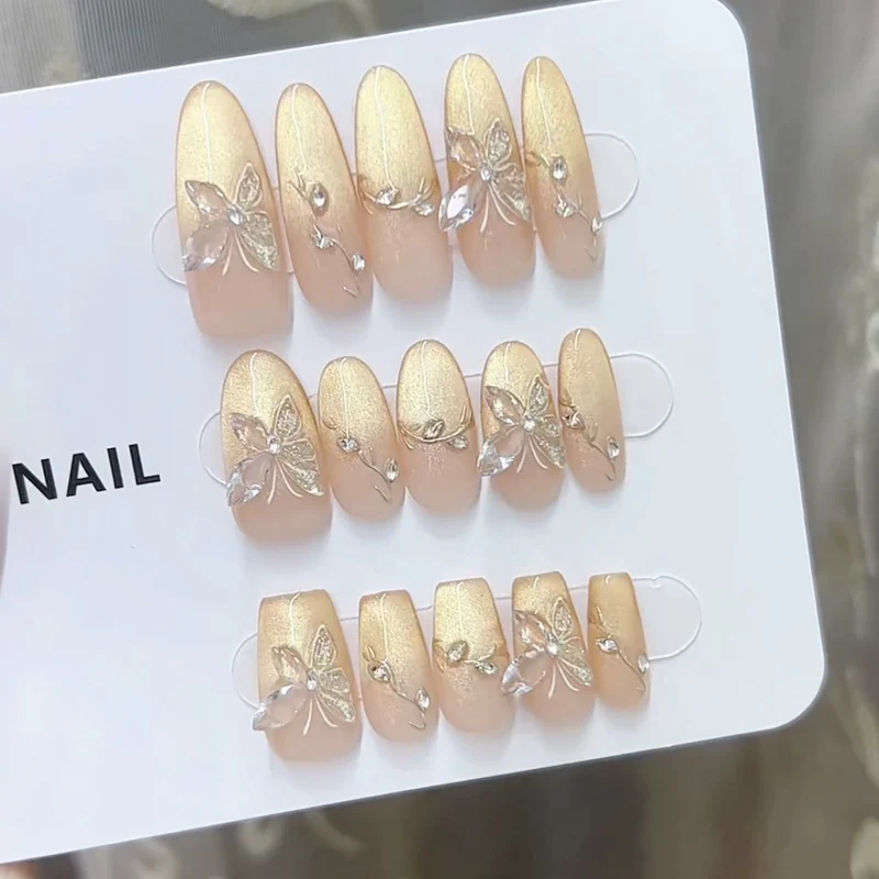 Elegantly Designed Butterfly Decorated Press-On Nail Set Stornfield