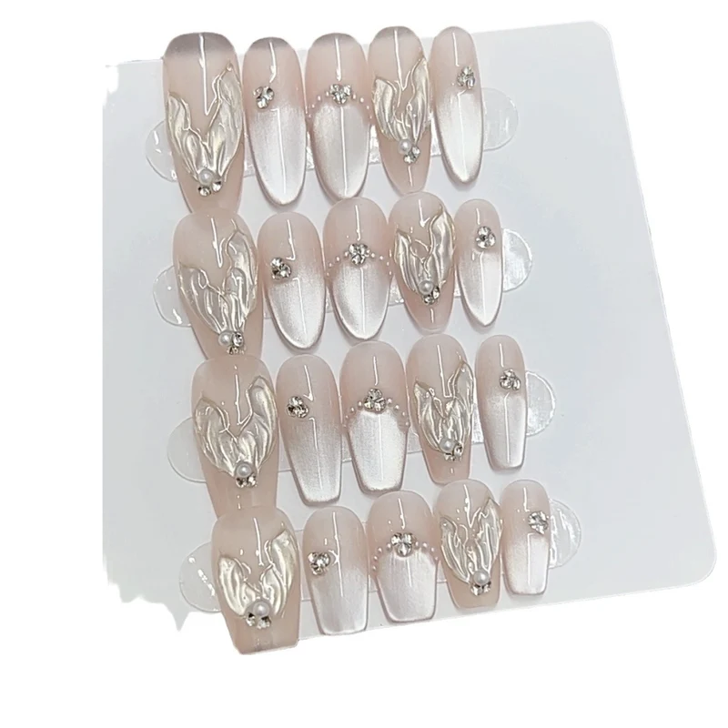 Elegant Textured Press-On Nail Set Stornfield