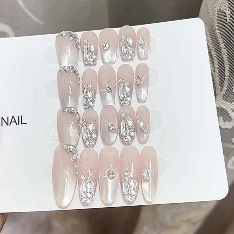 Elegant Rhinestone Accented Press-On Nails Stornfield