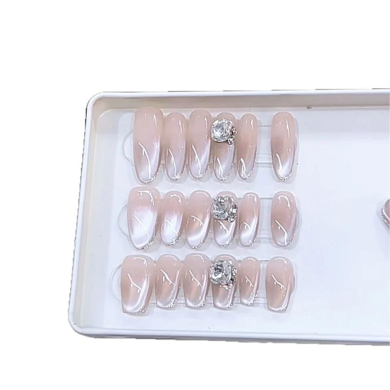 Elegant Rhinestone-Accented Press-On Nail Set Stornfield