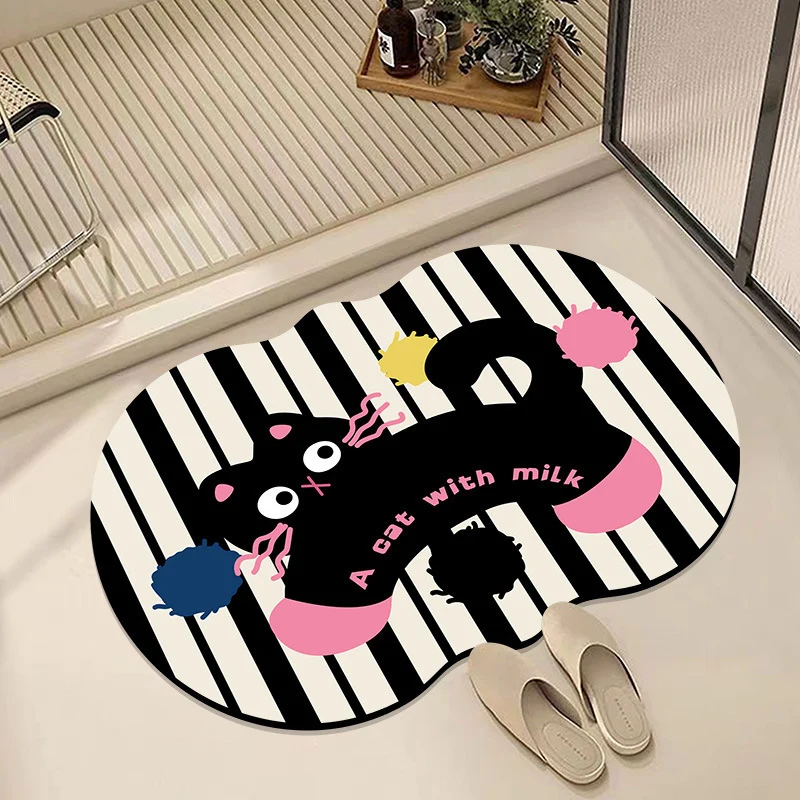 Verspielte katzenmotivierte Badematte