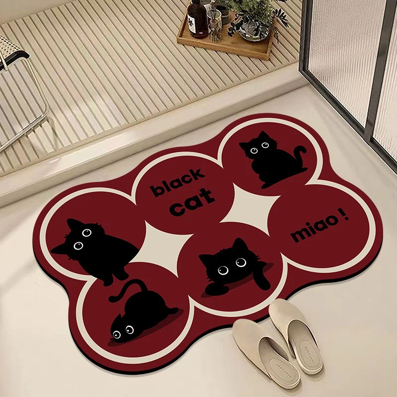Verspielte katzenmotivierte Badematte