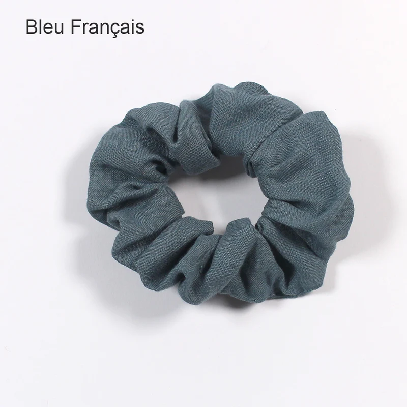 Haargummis aus gewaschenem Leinen (3er-Pack)