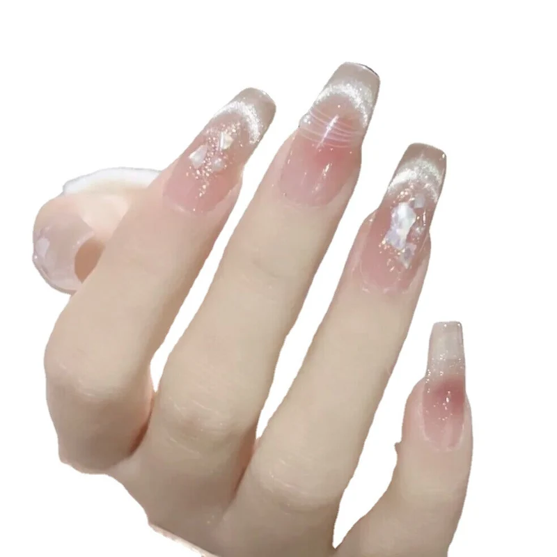 Elegant Press-On Nail Art Set with Glittering Tips Stornfield