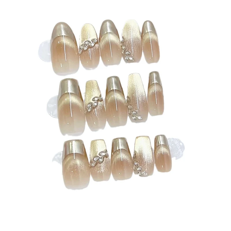 Elegant Press-On Nail Art Set with Glamorous Details Stornfield