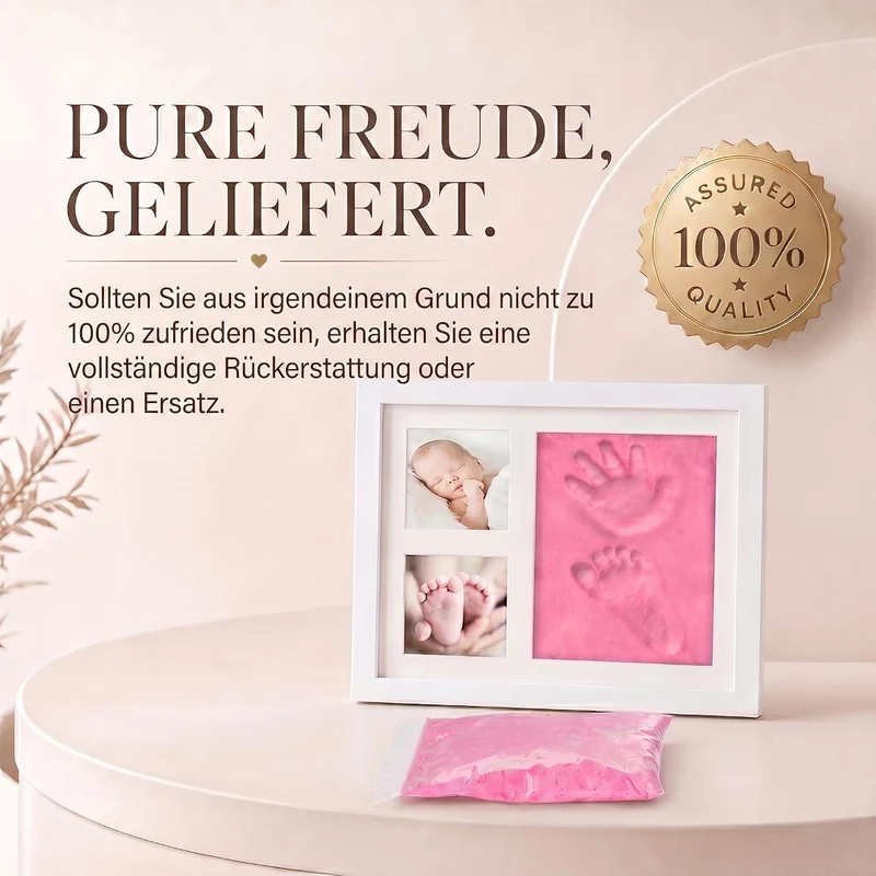 Baby Handabdruck-Set & Bilderrahmen zur Geburt & Taufe