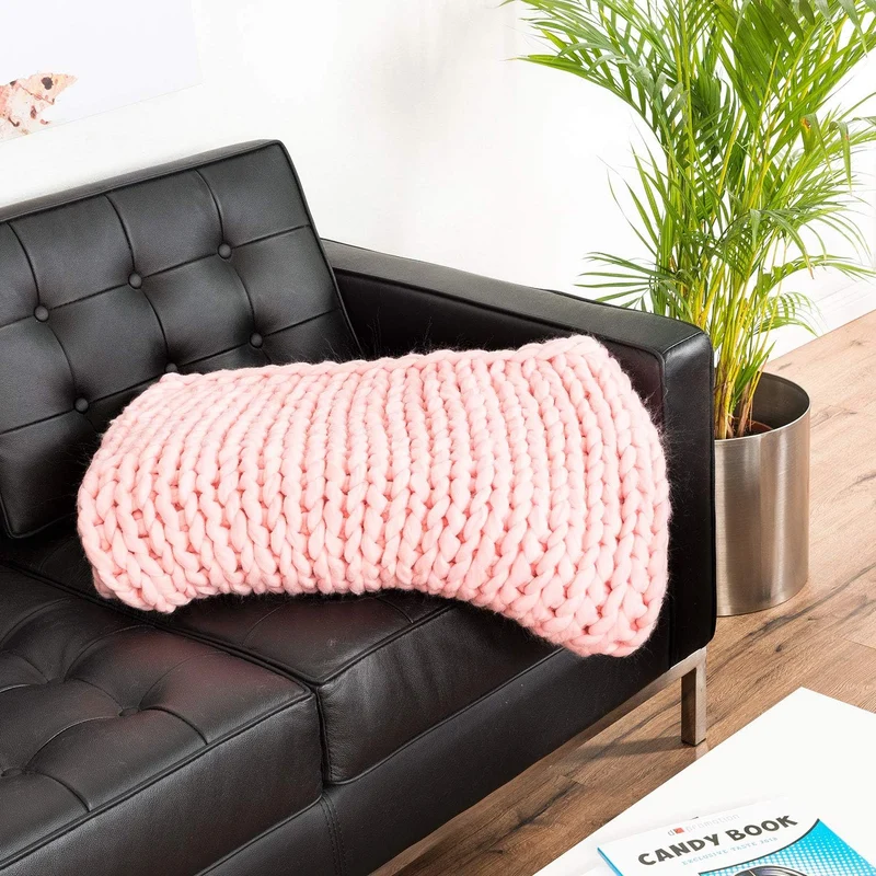 Strickdecke Pink - Grob gestrickte Kuscheldecke 180x120 cm