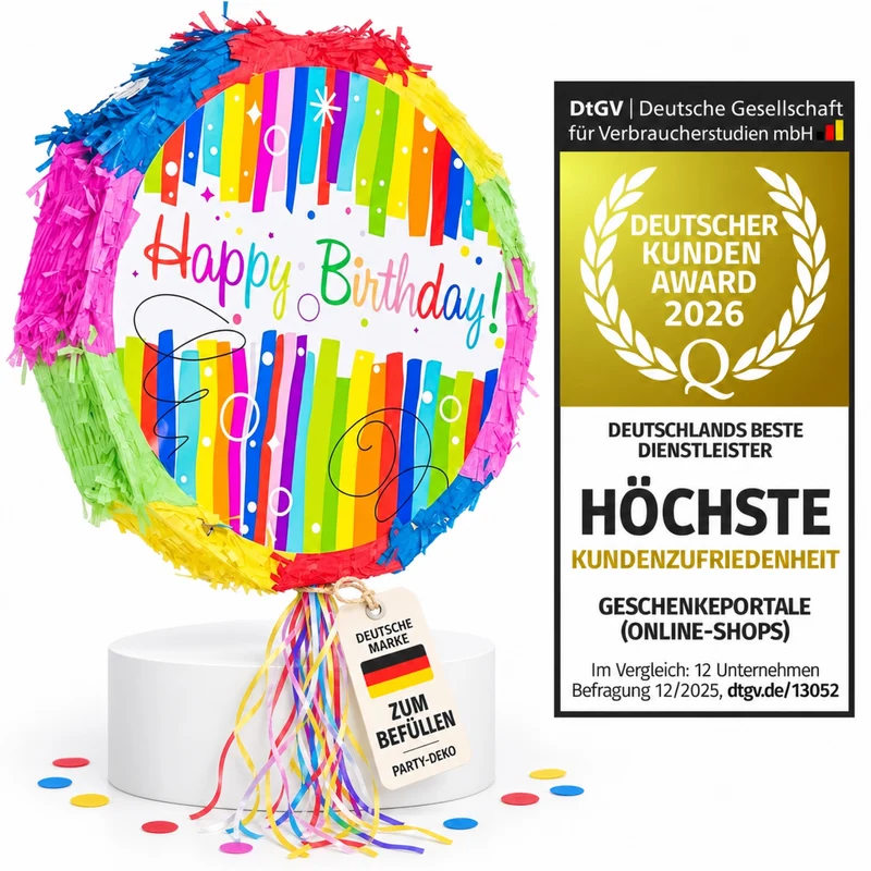 Happy Birthday Pinata - Party-Dekoration zum Befüllen