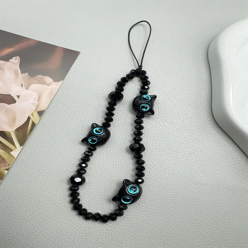 Charmantes katzenthema Beaded Eyewear Holder Karnz