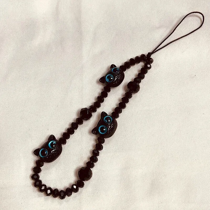 Charmantes katzenthema Beaded Eyewear Holder Karnz