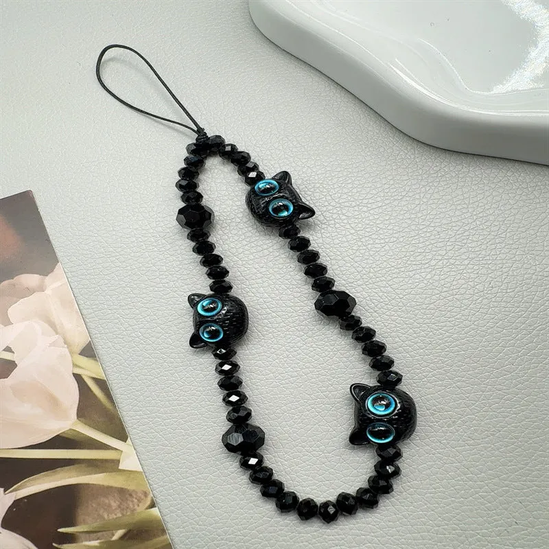 Charmantes katzenthema Beaded Eyewear Holder Karnz