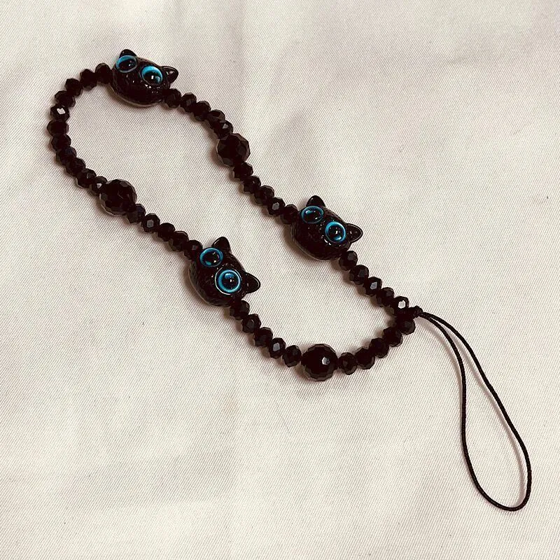 Charmantes katzenthema Beaded Eyewear Holder Karnz
