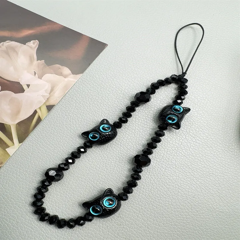 Charmantes katzenthema Beaded Eyewear Holder Karnz