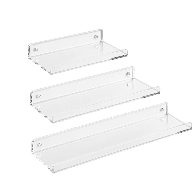 Selbstklebendes Acryl Wandregal ohne Bohren U oder L Form Wandablage in mehreren Farben und Größen
