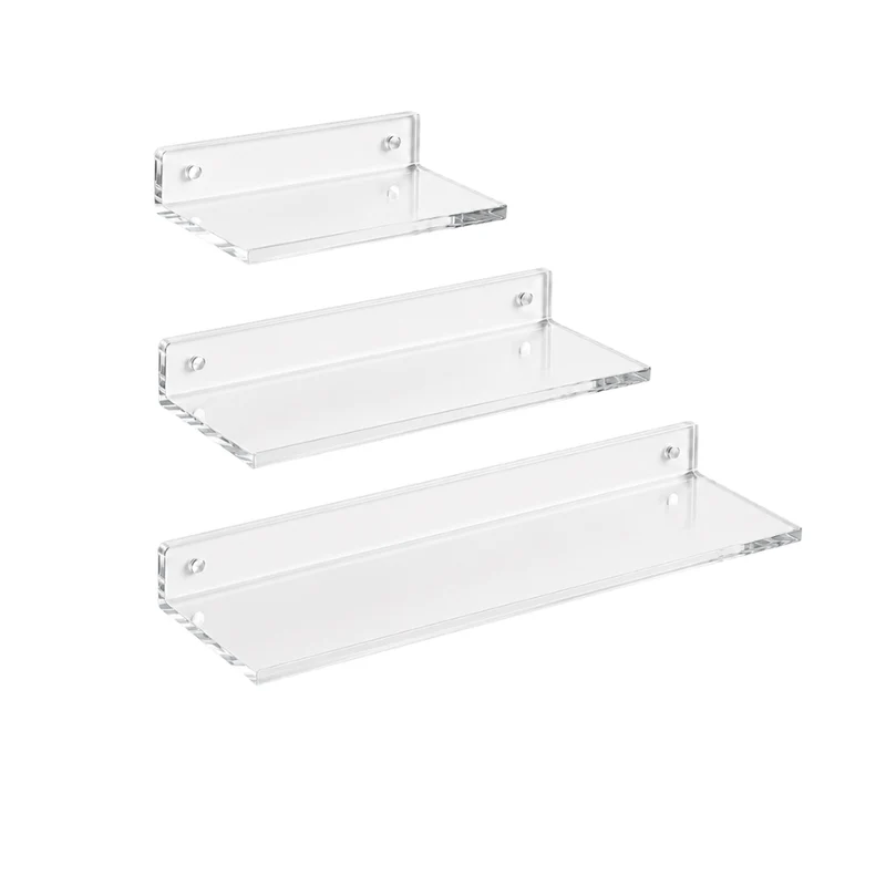 Selbstklebendes Acryl Wandregal ohne Bohren U oder L Form Wandablage in mehreren Farben und Größen