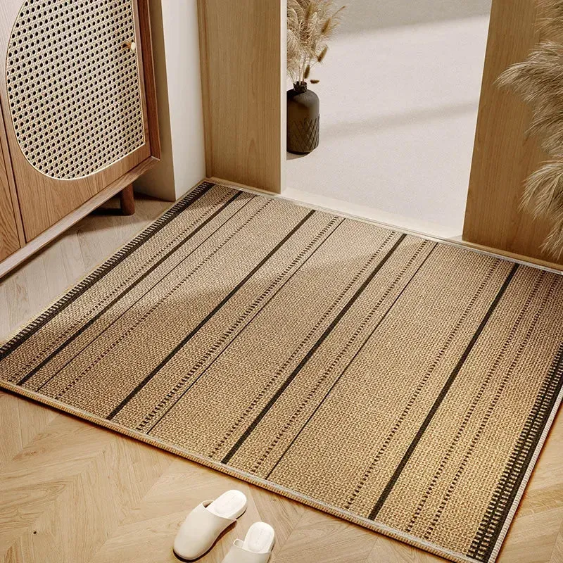 Rutschfeste Fußmatte in Leinenoptik für Eingang Flur Schmutzfangmatte Staubfangmatte Japanischer Stil