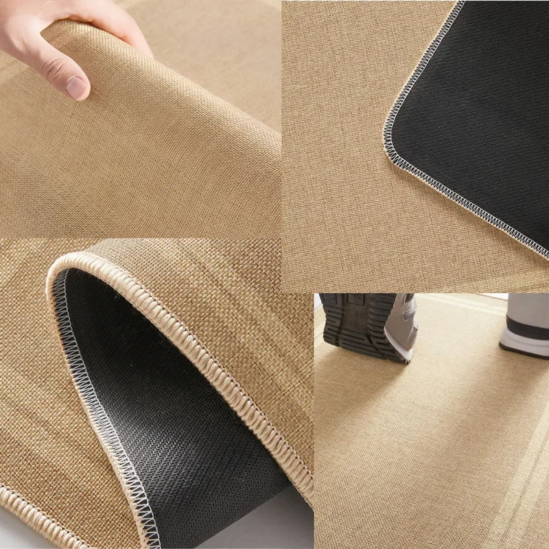 Rutschfeste Fußmatte in Leinenoptik für Eingang Flur Schmutzfangmatte Staubfangmatte Japanischer Stil