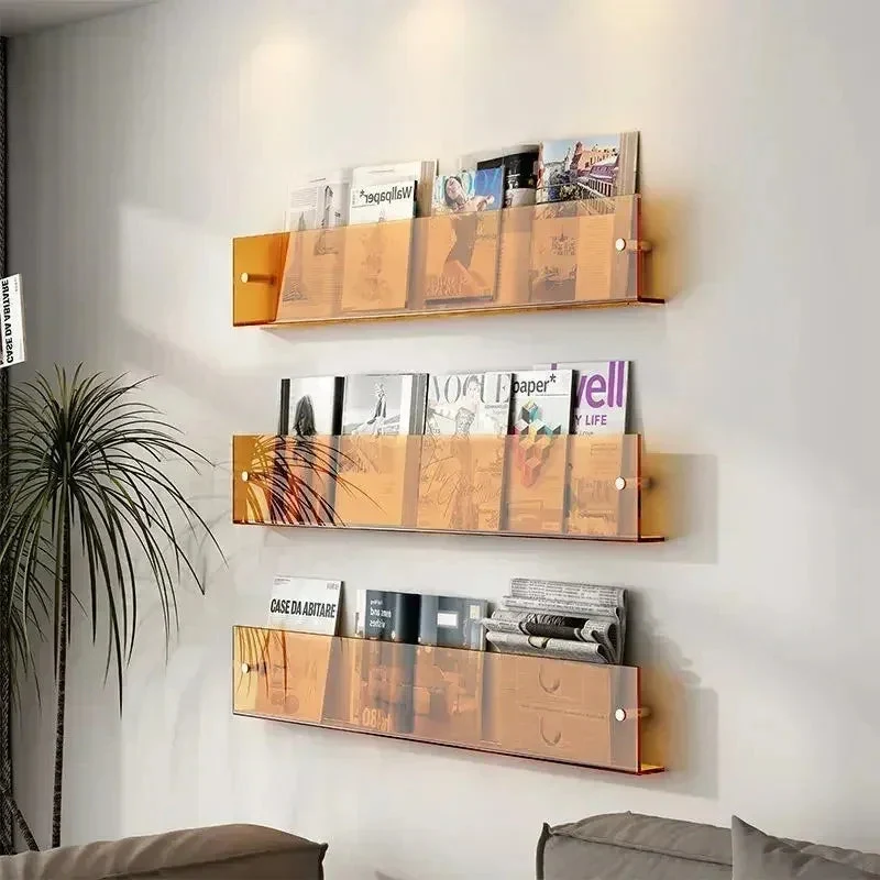 Transparentes Wandregal aus Kunststoff Wandmontierter Prospekthalter für Bücher Zeitschriften Magazine Büro Zuhause