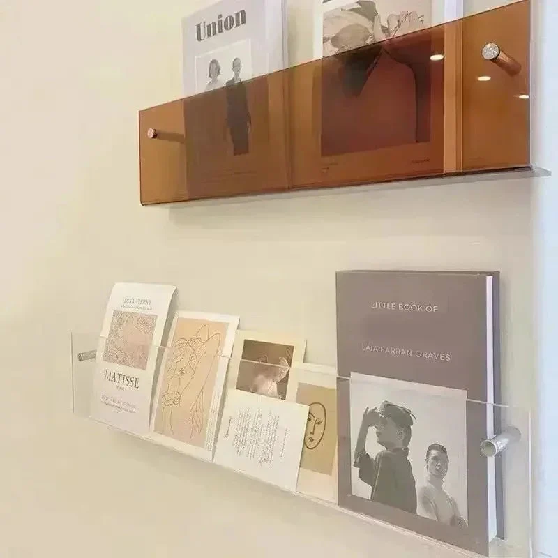 Transparentes Wandregal aus Kunststoff Wandmontierter Prospekthalter für Bücher Zeitschriften Magazine Büro Zuhause