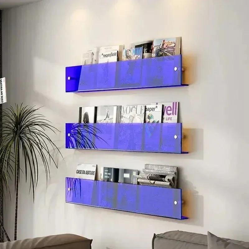 Transparentes Wandregal aus Kunststoff Wandmontierter Prospekthalter für Bücher Zeitschriften Magazine Büro Zuhause