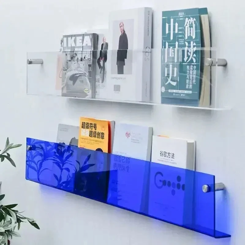 Transparentes Wandregal aus Kunststoff Wandmontierter Prospekthalter für Bücher Zeitschriften Magazine Büro Zuhause