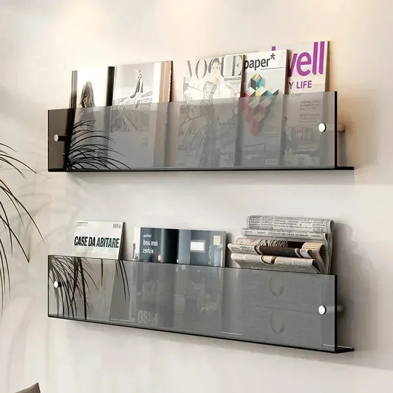 Transparentes Wandregal aus Kunststoff Wandmontierter Prospekthalter für Bücher Zeitschriften Magazine Büro Zuhause