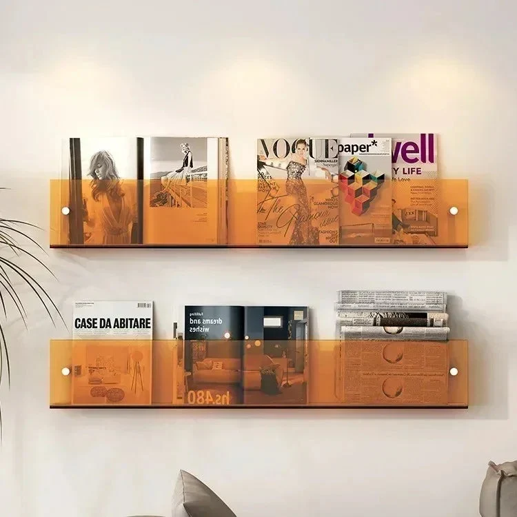 Transparentes Wandregal aus Kunststoff Wandmontierter Prospekthalter für Bücher Zeitschriften Magazine Büro Zuhause