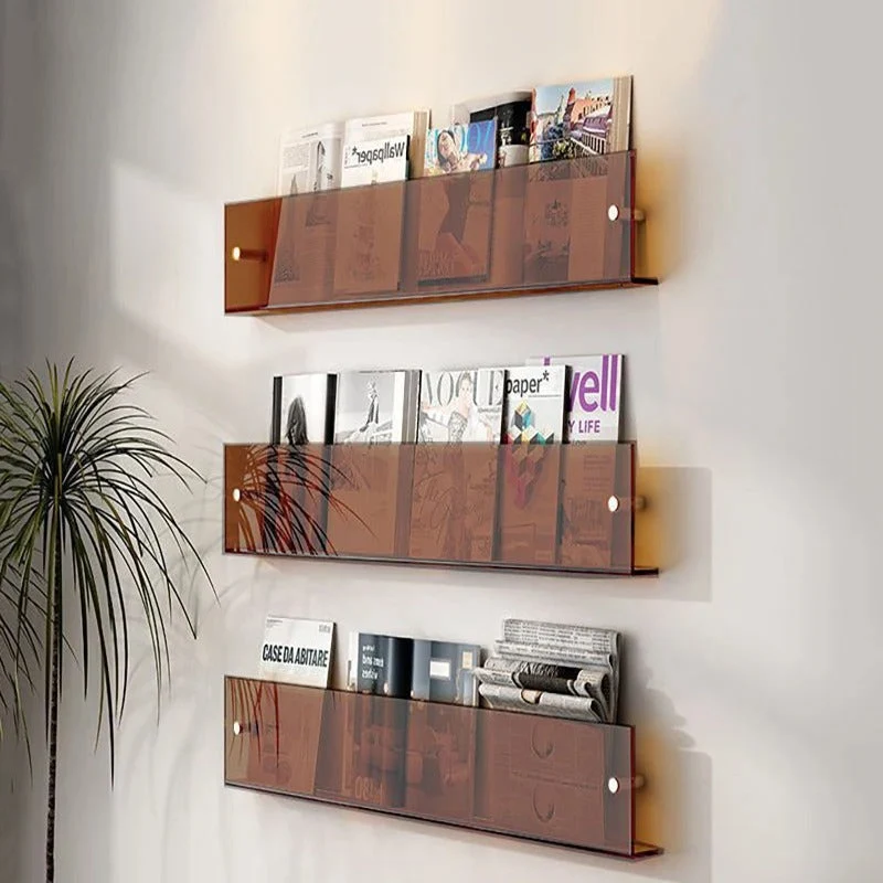Transparentes Wandregal aus Kunststoff Wandmontierter Prospekthalter für Bücher Zeitschriften Magazine Büro Zuhause