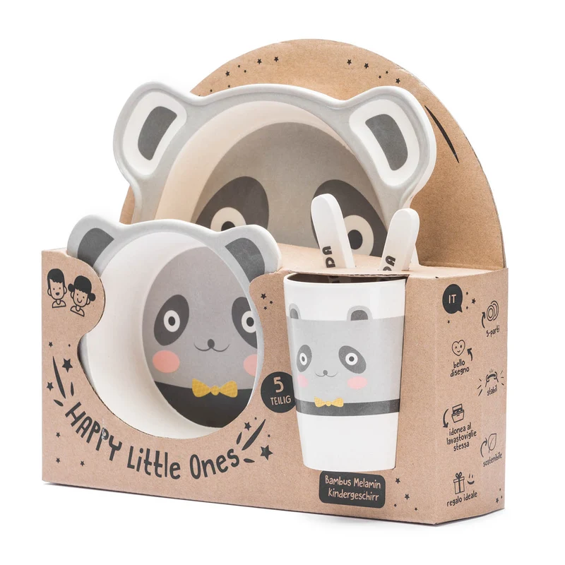 Kindergeschirr - Praktisches Kindergeschirr-Set - Panda