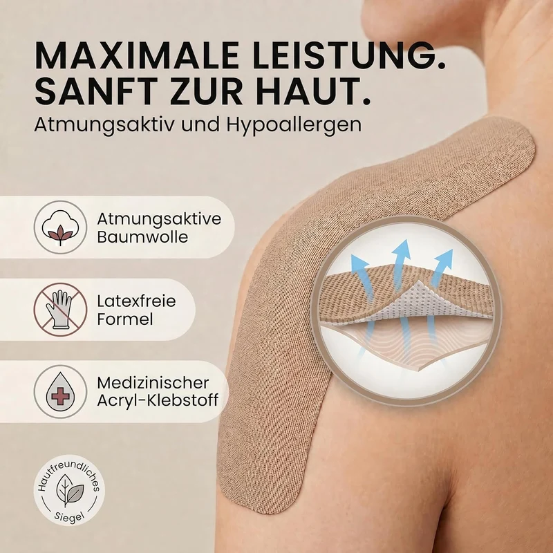 Kinesiologie-Tape 5cm x 5m – Elastisches Physio-Sporttape