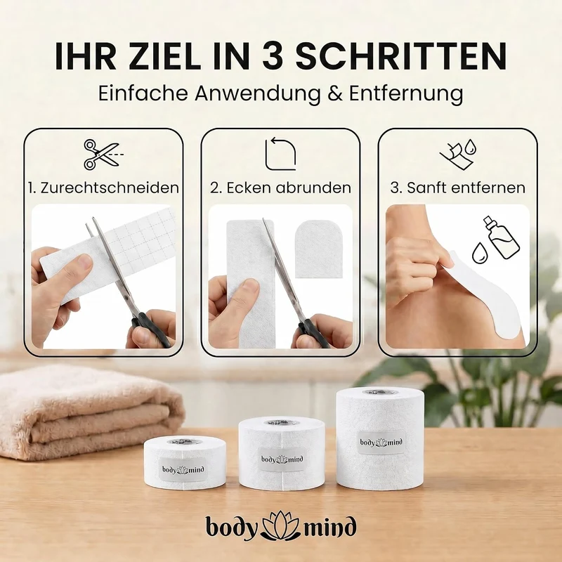 Kinesiologie-Tape 2,5cm - Elastisches Sporttape für Physiotherapie