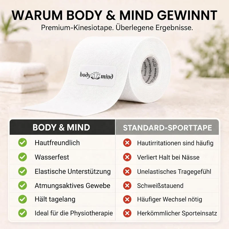 Kinesiologie-Tape 2,5cm - Elastisches Sporttape für Physiotherapie