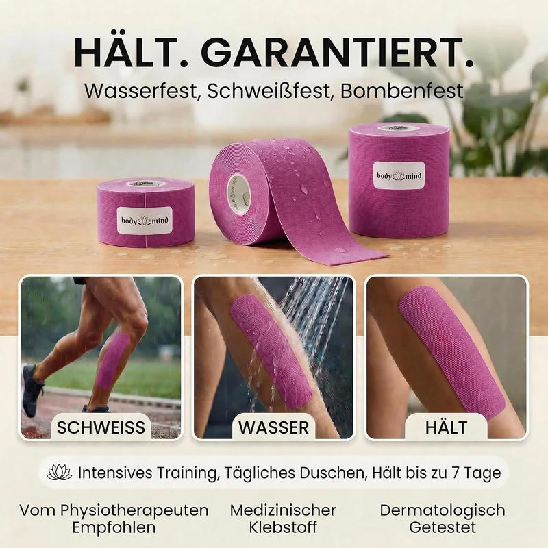 Kinesiologie-Tape 2,5cm - Elastisches Sporttape für Physiotherapie