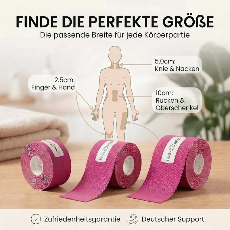 Kinesiologie-Tape 2,5cm - Elastisches Sporttape für Physiotherapie