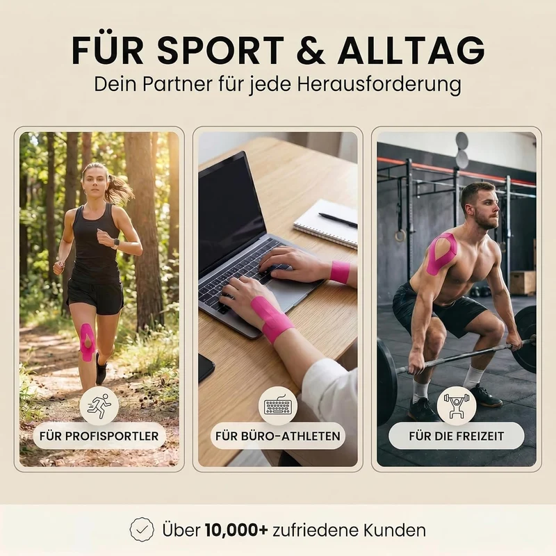 Kinesiologie-Tape 2,5cm - Elastisches Sporttape für Physiotherapie